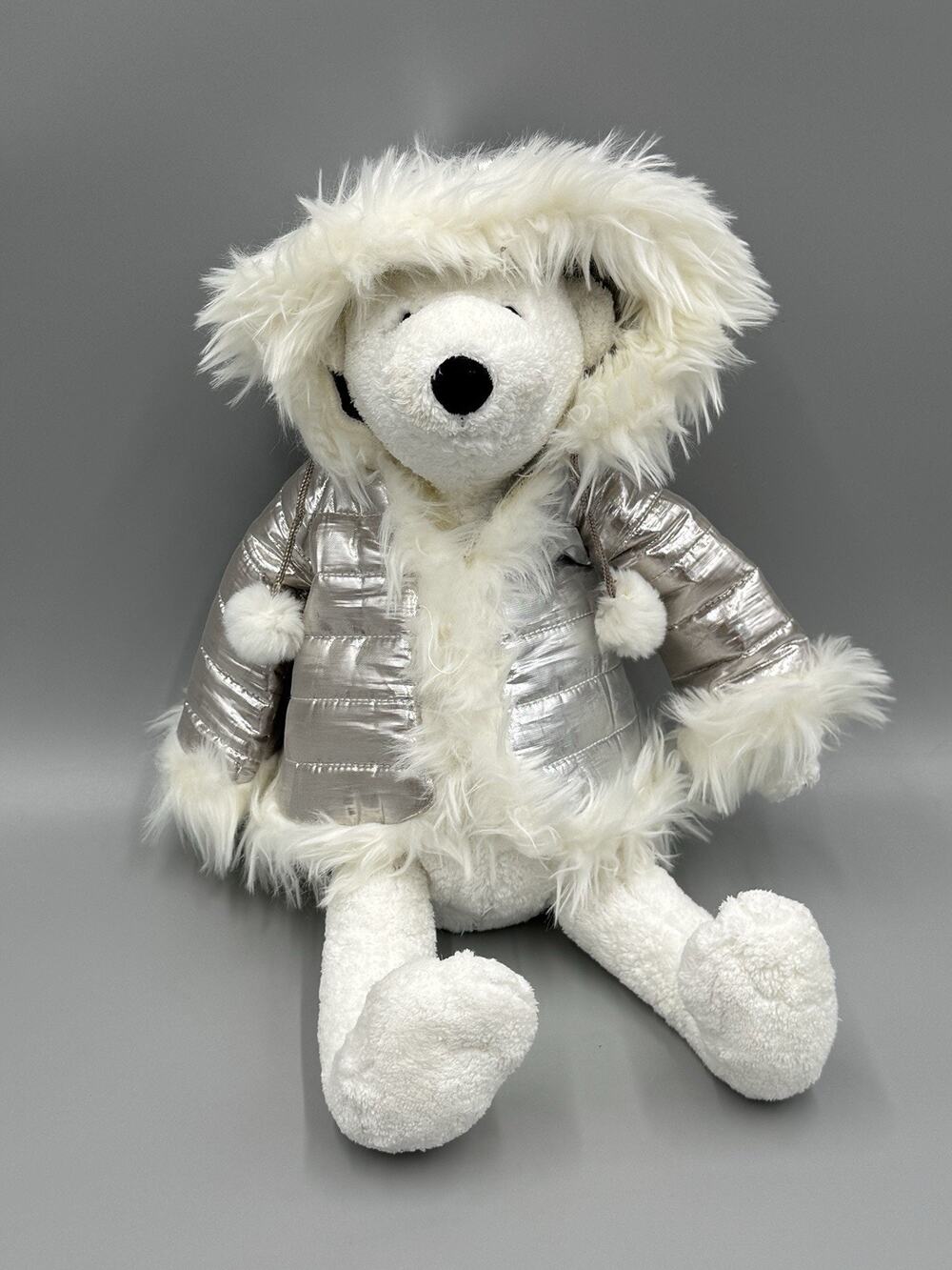 Bath & Body Works Igloo Polar Bear Plush 12” White W/ Silver Coat Stuffed Animal